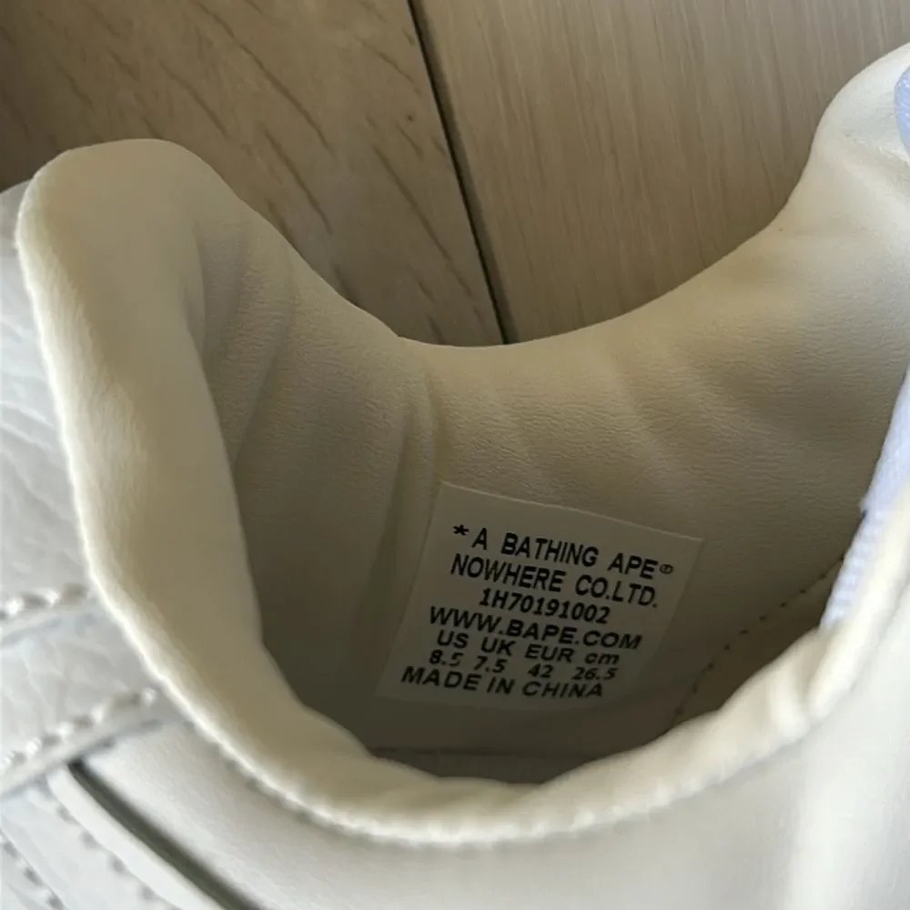 BAPE STA™‎ #9 MENS SHOES IVORY/WHITE SIZE 8.5 NEW WITHOUT BOX